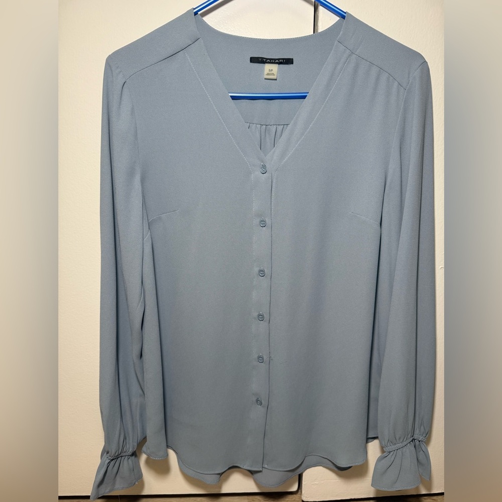 (S) Light Blue T Tahari L/S blouse